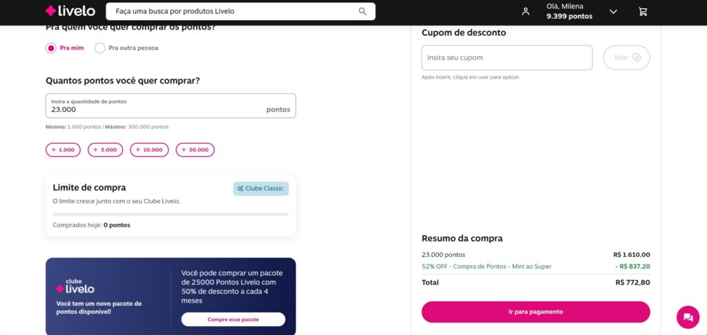 como comprar pontos para emitir a executiva da LATAM