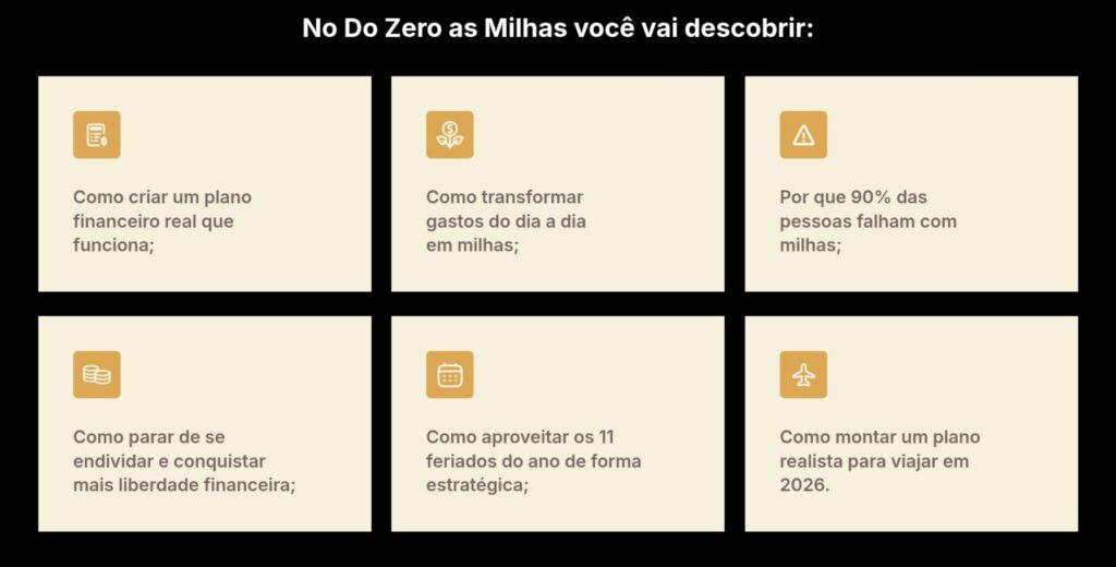 Do Zero as Milhas o que vou aprender